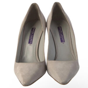 RALPH LAUREN COLLECTION | Beige Suede Pointed Toe Heels Size 9.5